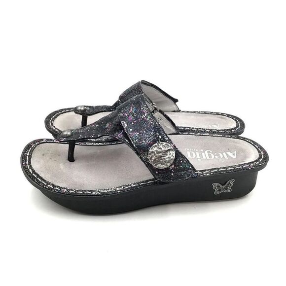 Alegria Womens Leather Carina Chromatic Thong Sandals Size 36 5.5 - Picture 3 of 8